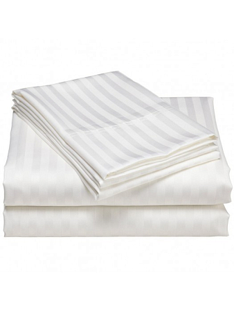 КПБ ALFABED Premium Woven Cotton Sateen Stripe White 3