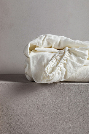 Fitted Sheet 100% Italian Organic Linen PANNA H-35