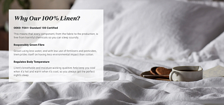 КПБ 100% Italian Organic Linen QUARZO