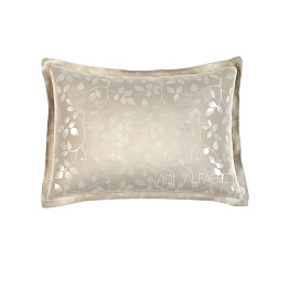 Pillow Case Lux Jacquard Cotton Taupe Tree Leaves 3/4