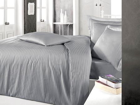 КПБ ALFABED Premium Woven Cotton Sateen Stripe Grey 3