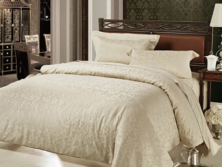 КПБ ALFABED Lux Jacquard Cotton Taupe Tree Leaves