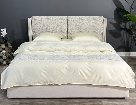 ALFABED Design Decor Premium Cotton Cream + Canyon Snow