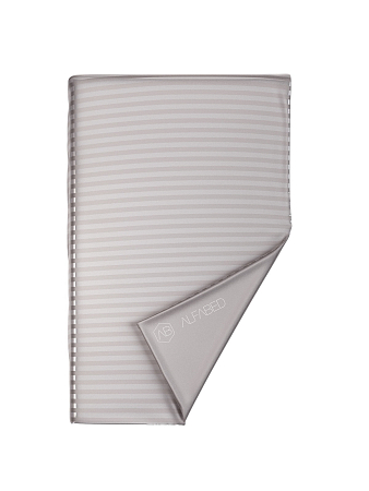 Duvet Cover Premium Woven Cotton Sateen Stripe Grey H F1