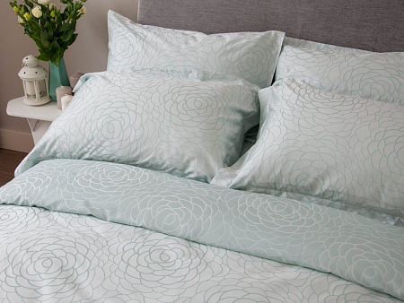 КПБ ALFABED Lux Double Face Jacquard Modal Miracle Mint / Aquamarine Design Eden 