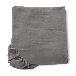 Простынь на резинке Italian Linen H45 COL.52 PIOMBO (Темно серый)