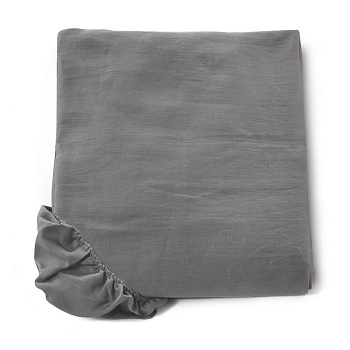 Простынь на резинке Italian Linen H45 COL.52 PIOMBO (Темно серый)