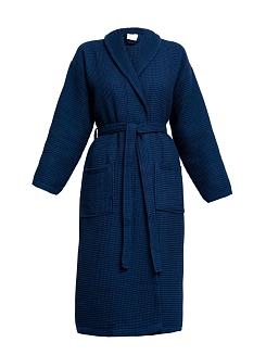 Халат Hotel Navy Blue Вафельный