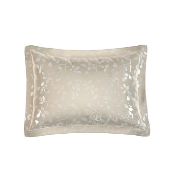 Pillow Case Lux Jacquard Cotton Taupe Tree Leaves 5/4